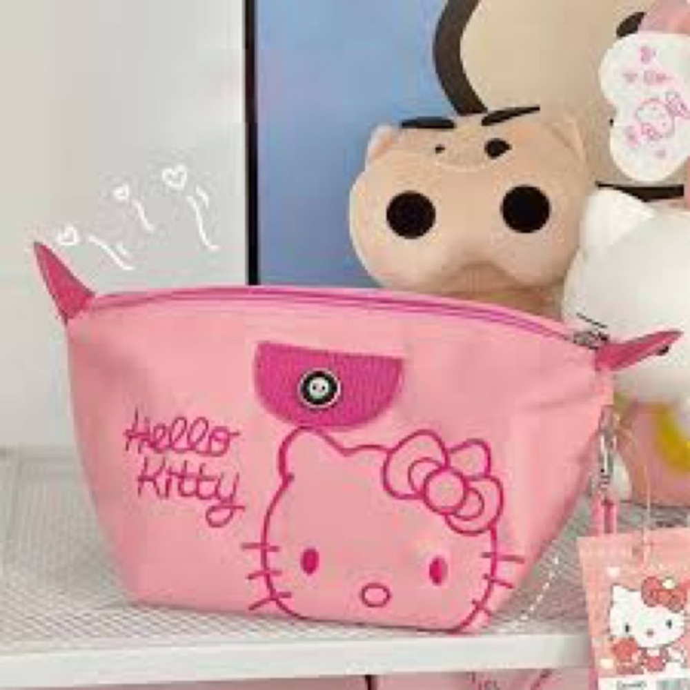 Sanrio Pink or Black Hello Kitty Cosmetic Bags choose 1- brand new - Picture 3 of 10